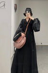 Marc le bihan double stitching long skirt 2180 black